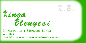 kinga blenyesi business card